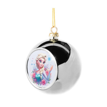 Elsa Princess, Silver 8cm Christmas tree ball ornament