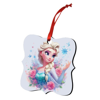 Elsa Princess, Christmas ornament polygon wooden 7.5cm