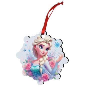 Elsa Princess, Christmas ornament snowflake wooden 7.5cm