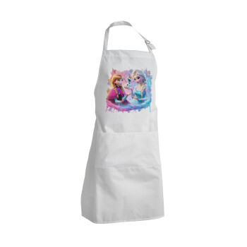 Elsa & Anna Princess, Adult Chef Apron (with sliders and 2 pockets)