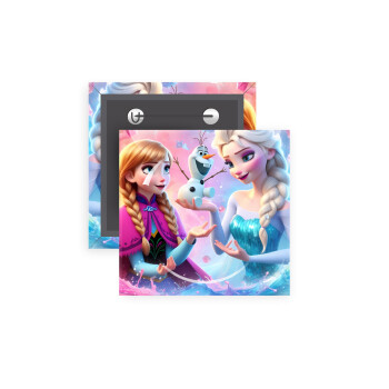 Elsa & Anna Princess, Κονκάρδα παραμάνα τετράγωνη 5x5cm