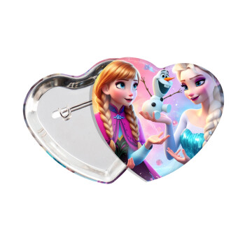 Elsa & Anna Princess, Κονκάρδα παραμάνα καρδιά (57x52mm)