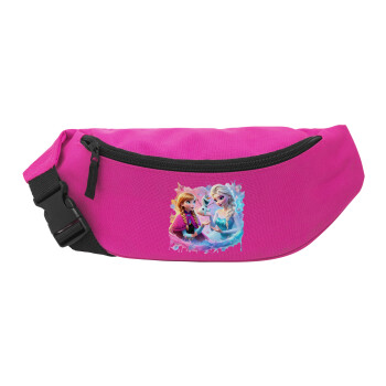 Elsa & Anna Princess, Unisex waist bag (banana) in PINK color with 2 pockets