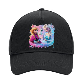 Elsa & Anna Princess, Adult Ultimate Hat BLACK, (100% COTTON DRILL, ADULT, UNISEX, ONE SIZE)