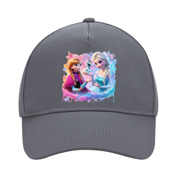 Elsa & Anna Princess, Ultimate Adult Hat Grey, (100% COTTON DRILL, ADULT, UNISEX, ONE SIZE)