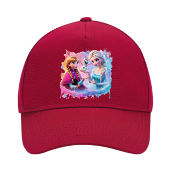 Elsa & Anna Princess, Adult Ultimate Hat RED, (100% COTTON DRILL, ADULT, UNISEX, ONE SIZE)