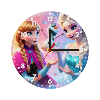 Elsa & Anna Princess, Wooden wall clock (20cm)