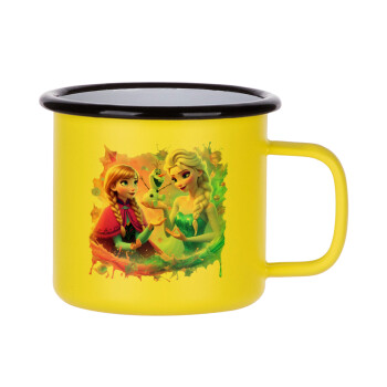 Elsa & Anna Princess, Metallic enamel MATT Yellow cup 360ml