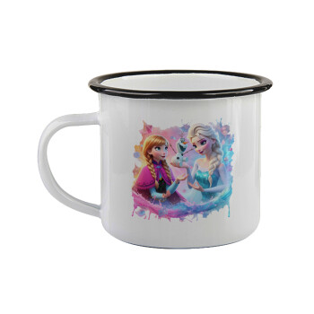 Elsa & Anna Princess, Κούπα εμαγιέ με μαύρο χείλος 360ml