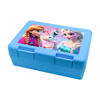 Elsa & Anna Princess, Children's cookie container LIGHT BLUE 185x128x65mm (BPA free plastic)