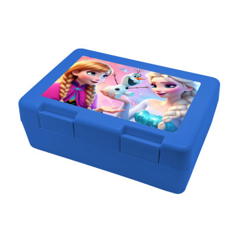 Elsa & Anna Princess, Children's cookie container BLUE 185x128x65mm (BPA free plastic)