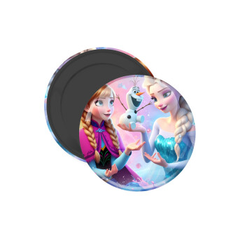 Elsa & Anna Princess, Μαγνητάκι ψυγείου στρογγυλό διάστασης 5cm