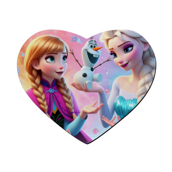 Elsa & Anna Princess, Mousepad heart 23x20cm