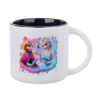 Elsa & Anna Princess, Κούπα κεραμική 400ml Λευκή/Μαύρη