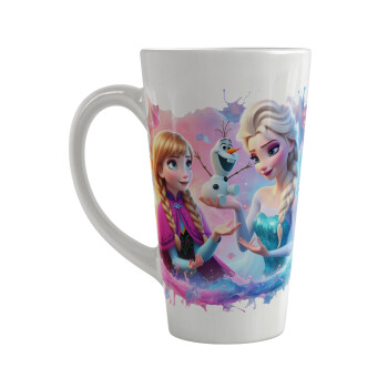 Elsa & Anna Princess, Κούπα κωνική Latte Μεγάλη, κεραμική, 450ml