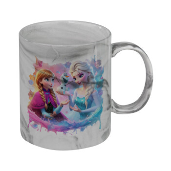 Elsa & Anna Princess, Mug ceramic marble style, 330ml