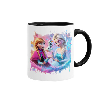 Elsa & Anna Princess, Mug colored black, ceramic, 330ml