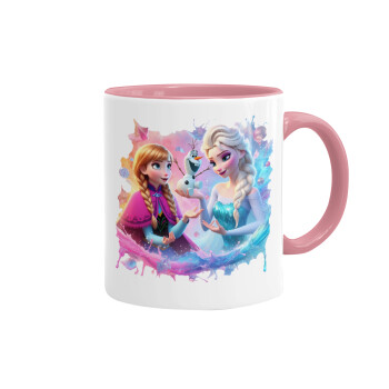 Elsa & Anna Princess, Mug colored pink, ceramic, 330ml