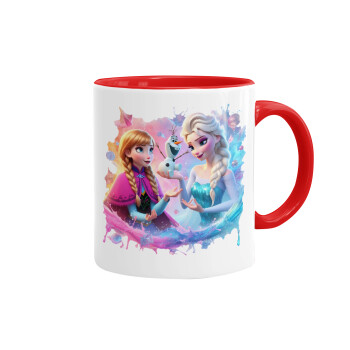 Elsa & Anna Princess, Mug colored red, ceramic, 330ml