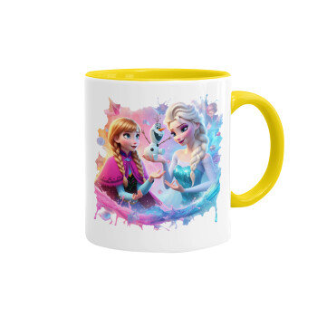 Elsa & Anna Princess, Mug colored yellow, ceramic, 330ml