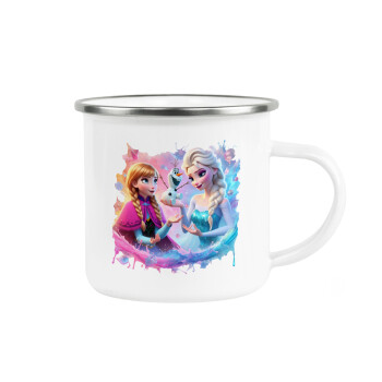 Elsa & Anna Princess, Metallic enamel cup white 360ml