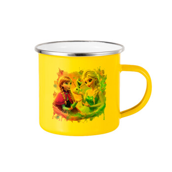 Elsa & Anna Princess, Yellow Enamel Metallic Cup 360ml