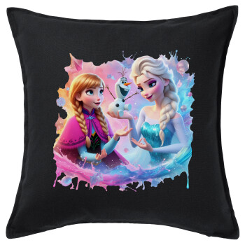 Elsa & Anna Princess, Sofa cushion black 50x50cm includes filling