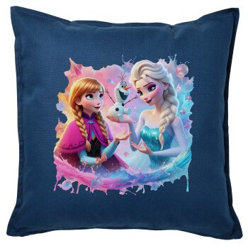 Elsa & Anna Princess, Sofa cushion Blue 50x50cm includes filling