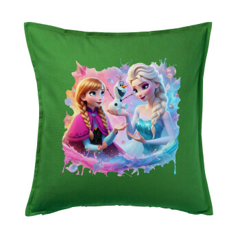 Elsa & Anna Princess, Sofa cushion Green 50x50cm includes filling