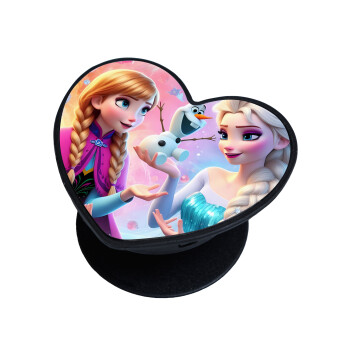 Elsa & Anna Princess, Phone Holders Stand  καρδιά Μαύρο Βάση Στήριξης Κινητού στο Χέρι