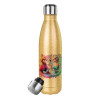 Glitter gold stainless steel thermos bottle, double-walled, 500ml