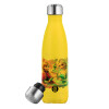 Yellow Stainless Steel Metallic Thermos, double-walled, 500ml