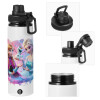 Metal water bottle with safety cap, aluminum 850ml