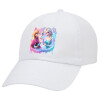 Adult Baseball Cap White 5-panel (POLYESTER, ADULT, UNISEX, ONE SIZE)