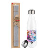 Easter candle, metallic white thermos bottle (500ml) & aromatic flat candle (30cm) (GRAY)