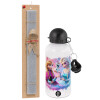 Easter Set, metallic aluminum water bottle (500ml) & aromatic flat Easter candle (30cm) (GRAY)