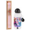 Easter Set, metallic aluminum bottle (500ml) & aromatic flat Easter candle (30cm) (PINK)