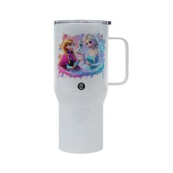 Elsa & Anna Princess, Mega Stainless steel Tumbler with lid, double wall 750L