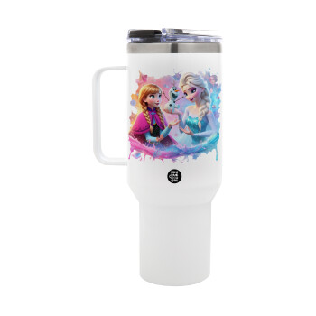 Elsa & Anna Princess, Mega Stainless steel Tumbler with lid, double wall 1,2L