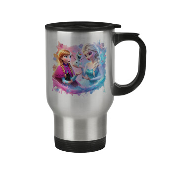 Elsa & Anna Princess, Stainless steel travel mug with lid, double wall 450ml