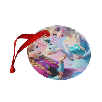 Elsa & Anna Princess, Christmas ornament glass 9cm