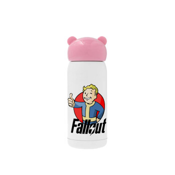 Fallout Vault Boy, Pink stainless steel thermal flask, 320ml