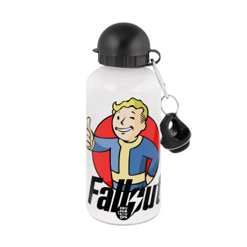 Fallout Vault Boy, Μεταλλικό παγούρι νερού, Λευκό, αλουμινίου 500ml