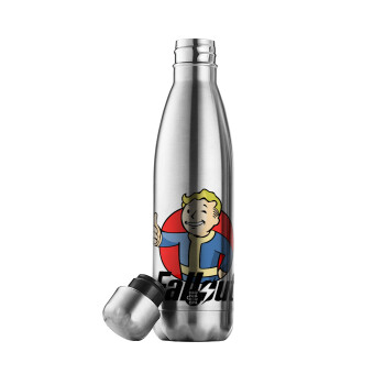 Fallout Vault Boy, Μεταλλικό παγούρι θερμός Inox (Stainless steel), διπλού τοιχώματος, 500ml