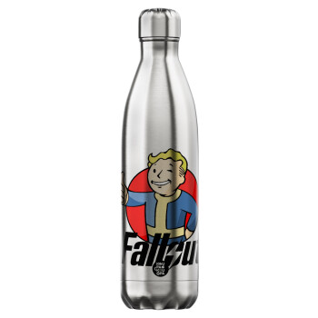 Fallout Vault Boy, Μεταλλικό παγούρι θερμός Inox (Stainless steel), διπλού τοιχώματος, 750ml