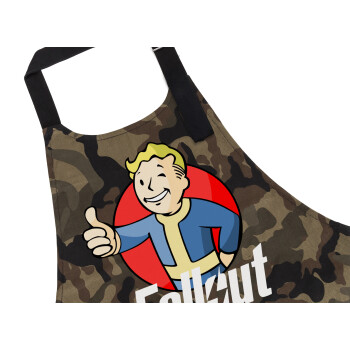 Fallout Vault Boy, Ποδιά Σεφ με τσέπες, Βαμβακερή, Camouflage (ΕΝΗΛΙΚΩΝ, 100% COTTON)