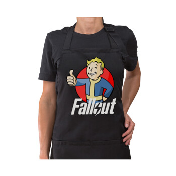 Fallout Vault Boy, Ποδιά μακρία Σεφ ολοσωμη με τσέπες Μαύρη (ΕΝΗΛΙΚΩΝ)