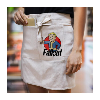 Fallout Vault Boy, Ποδιά Μέσης με διπλή τσέπη Barista/Bartender, Beige