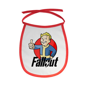 Fallout Vault Boy, Σαλιάρα μωρού αλέκιαστη με κορδόνι Κόκκινη