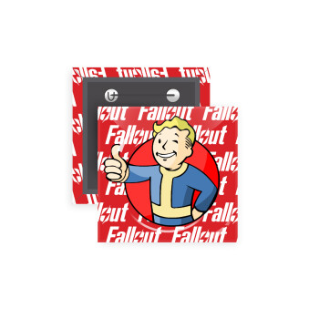 Fallout Vault Boy, Κονκάρδα παραμάνα τετράγωνη 5x5cm